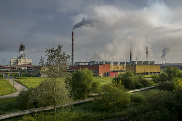 Fototapeta na wymiar Szczecin, Poland-August 2017: Chemical factory in Police near Szczecin in Poland