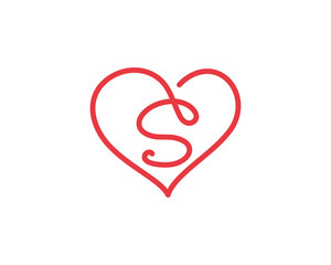 Letter S and heart logo 1