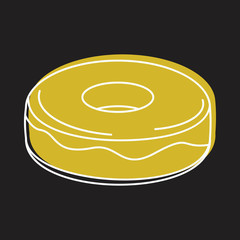 Donut bakery product in doodle style icons vector illustration for design