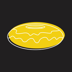 Donut bakery product in doodle style icons vector illustration for design