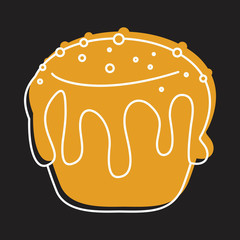 Easter pie bakery product in doodle style icons vector illustration for design