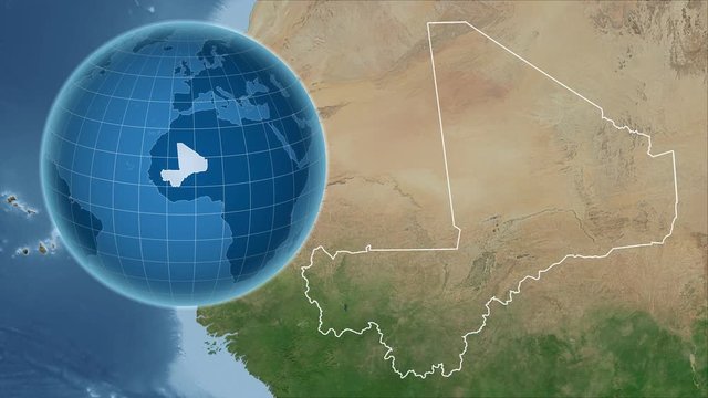Mali and Globe. Satellite