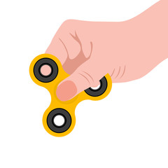 Spinner in the hand, a toy for stress removal, flat design