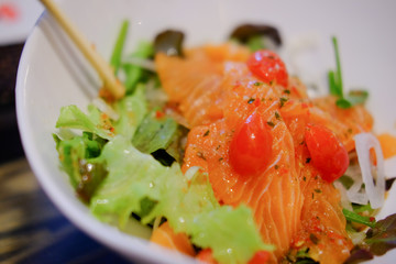 Fresh salmon salad