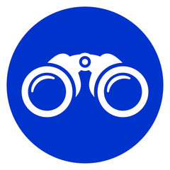 binoculars blue circle icon