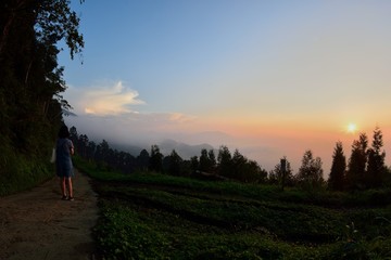 Sunset on mountain in Hsinchu,Taiwan.