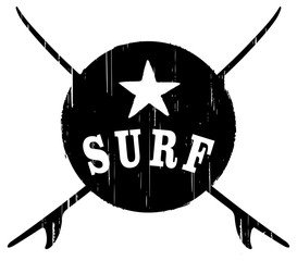 stencil vintage surf shield