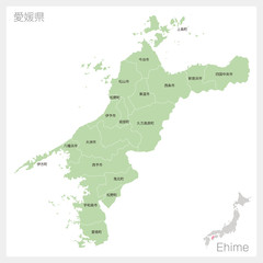 愛媛県の地図