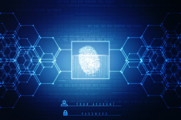 Fingerprint Scanning Technology Concept 2d Illustration