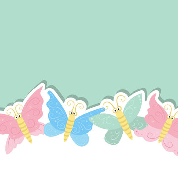 Greeting card with cute butterflies.