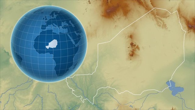 Niger and Globe. Relief