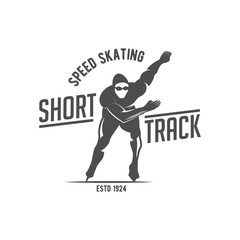 Ice Skating label logo design elements