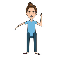 cute grandmother sitting pose avatar character vector illustration design