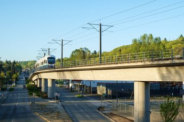 Link Light Rail approaching Mt. Baker station