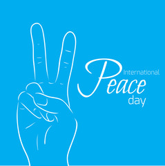 National Day of Peace. Outline peace gesture . Vector illustration for your creativity