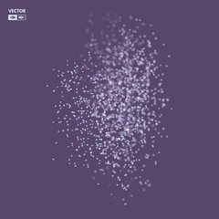 Obraz premium Chaotic particles in empty space. Dynamic background. Vector illustartion.