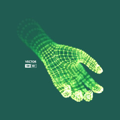 Human Arm. Hand Model. Connection structure. Future technology concept. 3D Vector illustration.