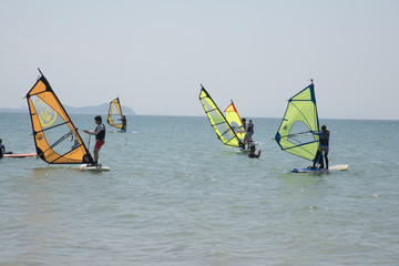 Naklejka premium ウィンドサーフィン