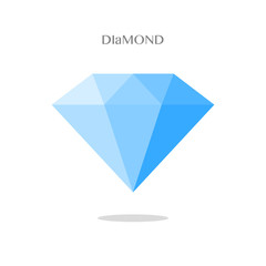 Dimond on white background, vector isolated object 