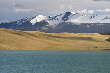 Beautiful lake in Tsomoriri area, Leh, Ladakh, India