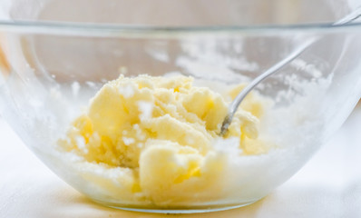 A bowl with soft butter