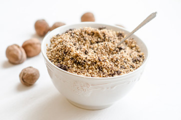 Grated walnut