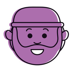 young man head avatar character vector illustration design
