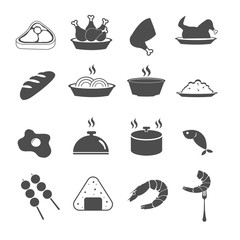 food icons set vector