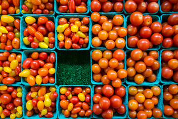 Small tomatoes at produce stand