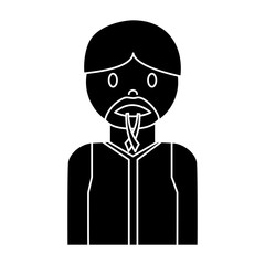 cartoon plumber man icon over white background vector illustration