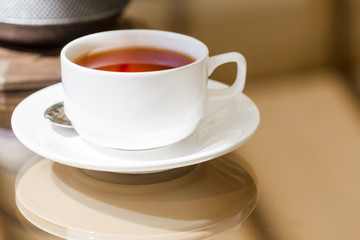 Breakfast tea in a cafe