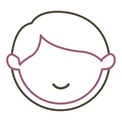 young man head avatar character vector illustration design