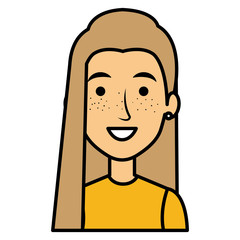 beautiful woman avatar character vector illustration design