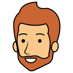 Fototapeta premium young man head avatar character vector illustration design