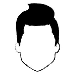 young man head avatar character vector illustration design