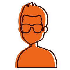 young man shirtless avatar character vector illustration design