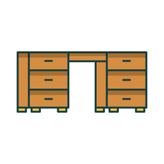 office desk isolated icon vector illustration design