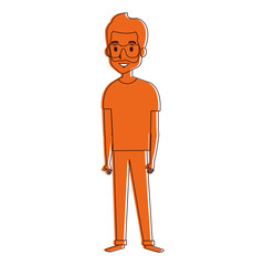 young man avatar character vector illustration design