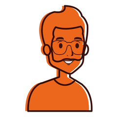 young man avatar character vector illustration design