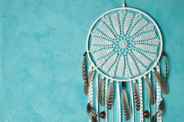 Cream crochet doily dream catcher