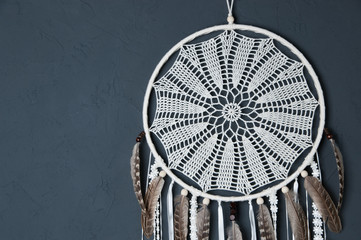 Cream crochet doily dream catcher