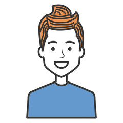 young man avatar character vector illustration design