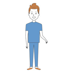 young man avatar character vector illustration design
