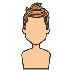 young man shirtless avatar character vector illustration design