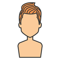 young man shirtless avatar character vector illustration design