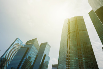 Skyscraper with sky, building in Singapore