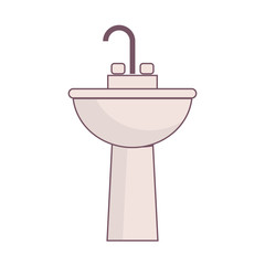 bath sink icon over white background vector illustration