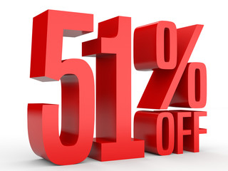 Fifty one percent off. Discount 51 %.