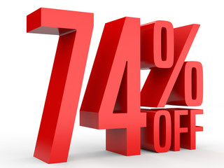 Seventy four percent off. Discount 74 %.