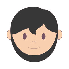 cartoon man with beard icon over white background colorful design vector illustration